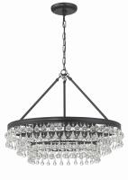 Six Light Chandelier by Crystorama - Calypso Collection, Matte Black Finish - 237-MK