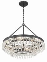 Six Light Chandelier by Crystorama - Calypso Collection, Matte Black Finish - 237-MK