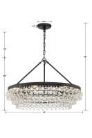 Six Light Chandelier by Crystorama - Calypso Collection, Matte Black Finish - 275-MK
