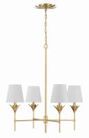 Four Light Chandelier by Crystorama - Broche Collection, Antique Gold Finish - 534-GA