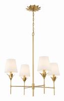 Four Light Chandelier by Crystorama - Broche Collection, Antique Gold Finish - 534-GA