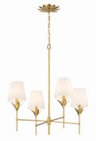 Four Light Chandelier by Crystorama - Broche Collection, Antique Gold Finish - 534-GA