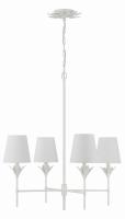 Four Light Chandelier by Crystorama - Broche Collection, Matte White Finish - 534-MT