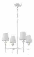 Four Light Chandelier by Crystorama - Broche Collection, Matte White Finish - 534-MT