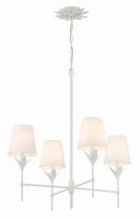 Four Light Chandelier by Crystorama - Broche Collection, Matte White Finish - 534-MT