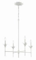 Four Light Chandelier by Crystorama - Broche Collection, Matte White Finish - 534-MT