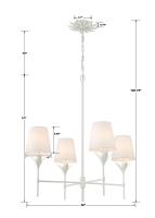 Four Light Chandelier by Crystorama - Broche Collection, Matte White Finish - 534-MT
