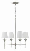 Four Light Chandelier by Crystorama - Broche Collection, Antique Silver Finish - 534-SA
