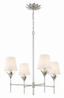 Four Light Chandelier by Crystorama - Broche Collection, Antique Silver Finish - 534-SA