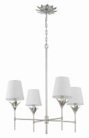 Four Light Chandelier by Crystorama - Broche Collection, Antique Silver Finish - 534-SA