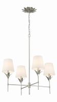 Four Light Chandelier by Crystorama - Broche Collection, Antique Silver Finish - 534-SA