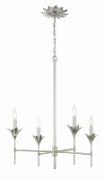 Four Light Chandelier by Crystorama - Broche Collection, Antique Silver Finish - 534-SA
