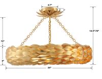 Six Light Semi Flush Mount by Crystorama - Broche Collection, Antique Gold Finish - 536-GA_CEILING