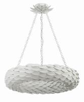 Six Light Pendant by Crystorama - Broche Collection, Matte White Finish - 536-MT