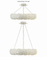 Six Light Pendant by Crystorama - Broche Collection, Matte White Finish - 536-MT