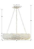 Six Light Pendant by Crystorama - Broche Collection, Matte White Finish - 536-MT