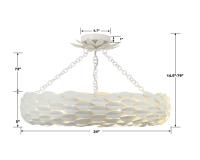 Six Light Semi Flush Mount by Crystorama - Broche Collection, Matte White Finish - 536-MT_CEILING