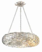 Six Light Pendant by Crystorama - Broche Collection, Antique Silver Finish - 536-SA