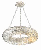 Six Light Pendant by Crystorama - Broche Collection, Antique Silver Finish - 536-SA