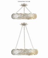 Six Light Pendant by Crystorama - Broche Collection, Antique Silver Finish - 536-SA