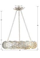Six Light Pendant by Crystorama - Broche Collection, Antique Silver Finish - 536-SA