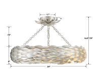 Six Light Semi Flush Mount by Crystorama - Broche Collection, Antique Silver Finish - 536-SA_CEILING