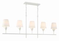 Five Light Chandelier by Crystorama - Broche Collection, Matte White Finish - 537-MT