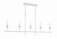 Five Light Chandelier by Crystorama - Broche Collection, Matte White Finish - 537-MT