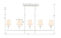 Five Light Chandelier by Crystorama - Broche Collection, Matte White Finish - 537-MT