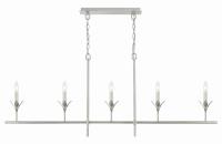 Five Light Chandelier by Crystorama - Broche Collection, Antique Silver Finish - 537-SA