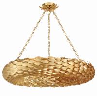 Eight Light Semi Flush Mount by Crystorama - Broche Collection, Antique Gold Finish - 538-GA_CEILING