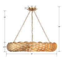 Eight Light Semi Flush Mount by Crystorama - Broche Collection, Antique Gold Finish - 538-GA_CEILING