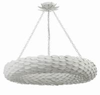 Eight Light Pendant by Crystorama - Broche Collection, Matte White Finish - 538-MT