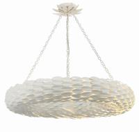 Eight Light Pendant by Crystorama - Broche Collection, Matte White Finish - 538-MT