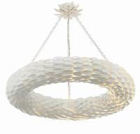 Eight Light Pendant by Crystorama - Broche Collection, Matte White Finish - 538-MT