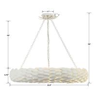 Eight Light Pendant by Crystorama - Broche Collection, Matte White Finish - 538-MT
