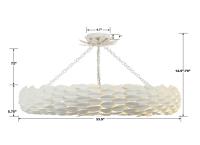 Eight Light Semi Flush Mount by Crystorama - Broche Collection, Matte White Finish - 538-MT_CEILING