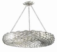 Eight Light Pendant by Crystorama - Broche Collection, Antique Silver Finish - 538-SA