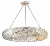 Eight Light Pendant by Crystorama - Broche Collection, Antique Silver Finish - 538-SA