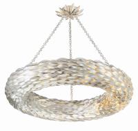 Eight Light Pendant by Crystorama - Broche Collection, Antique Silver Finish - 538-SA