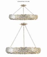 Eight Light Pendant by Crystorama - Broche Collection, Antique Silver Finish - 538-SA
