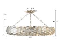 Eight Light Semi Flush Mount by Crystorama - Broche Collection, Antique Silver Finish - 538-SA_CEILING