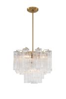 Four Light Chandelier by Crystorama - Addis Collection, Aged Brass Finish - ADD-300-AG-CL