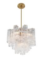 Four Light Chandelier by Crystorama - Addis Collection, Aged Brass Finish - ADD-300-AG-CL