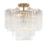 Four Light Semi Flush Mount by Crystorama - Addis Collection, Aged Brass Finish - ADD-300-AG-CL_CEILING