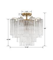 Four Light Semi Flush Mount by Crystorama - Addis Collection, Aged Brass Finish - ADD-300-AG-CL_CEILING