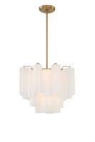 Four Light Chandelier by Crystorama - Addis Collection, Aged Brass Finish - ADD-300-AG-WH
