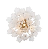 Four Light Chandelier by Crystorama - Addis Collection, Aged Brass Finish - ADD-300-AG-WH