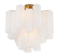 Four Light Semi Flush Mount by Crystorama - Addis Collection, Aged Brass Finish - ADD-300-AG-WH_CEILING