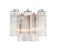 Two Light Wall Sconce by Crystorama - Addis Collection, Aged Brass Finish - ADD-302-AG-CL